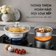 Bộ nồi chảo inox liền khối cán rời Kalite Lumia KCS568 công nghệ vân vảy cá - Ảnh 6