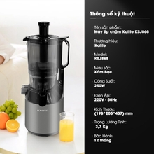 Máy ép chậm KALITE KSJ868 động cơ DC siêu khỏe ép kiệt bã - Ảnh 2