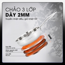 Chảo inox nguyên khối TRIPRO KALITE KL826V chống dính tự thân - Ảnh 6