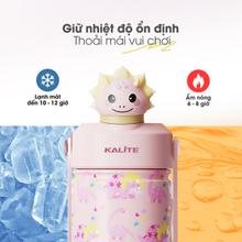 Bình giữ nhiệt trẻ em Kalite DINO PINKY - 354ml, inox 304 giữ nhiệt 12h - Ảnh 5
