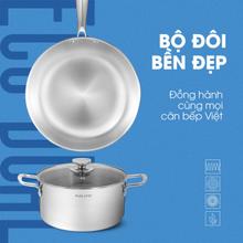 Bộ nồi chảo inox KALITE ECO Dual, inox 304, 3 lớp bắt từ tốt - Ảnh 8