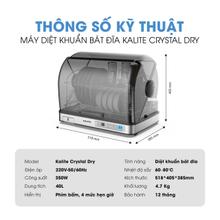 Máy diệt khuẩn bát đĩa Kalite Crystal Dry sấy khô, khử khuẩn UV - Ảnh 12