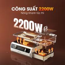 Nồi lẩu nướng 2in1 KALITE KLG555, CS 2200W, chống dính ceramic - Ảnh 7