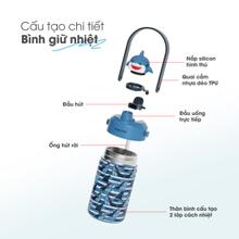 Bình giữ nhiệt trẻ em Kalite SHARK - 354ml, inox 304 giữ nhiệt 12h - Ảnh 9