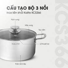 Bộ 3 nồi inox liền khối KALITE KCS366 - Bộ 3 size 18-20-24cm - Ảnh 17