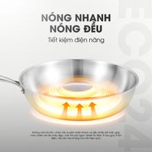 Chảo rán inox liền khối KALITE ECO26, inox 304, đáy 3 lớp, bắt từ tốt - Ảnh 6