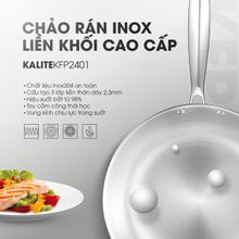Chảo rán inox liền khối KALITE KFP2401 - Vung kính chịu lực - Ảnh 6