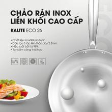 Chảo rán inox liền khối KALITE ECO26, inox 304, đáy 3 lớp, bắt từ tốt - Ảnh 2