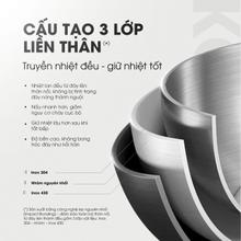 Bộ 3 nồi inox liền khối KALITE KCS366 - Bộ 3 size 18-20-24cm - Ảnh 4