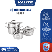 Bộ nồi nguyên khối inox 304 Tripro Kalite KL999 siêu bền - Ảnh 1