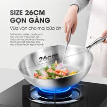 Chảo rán inox liền khối KALITE ECO26, inox 304, đáy 3 lớp, bắt từ tốt - Ảnh 3
