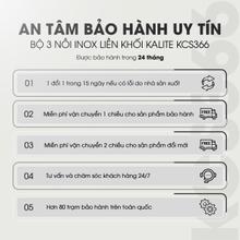 Bộ 3 nồi inox liền khối KALITE KCS366 - Bộ 3 size 18-20-24cm - Ảnh 19