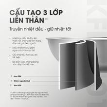 Chảo rán inox liền khối KALITE KFP2401 - Vung kính chịu lực - Ảnh 3