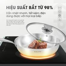 Chảo rán inox liền khối KALITE KFP2401 - Vung kính chịu lực - Ảnh 7