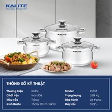Bộ 3 nồi KALITE KL351 Inox 304 an toàn cho sức khỏe - Ảnh 6