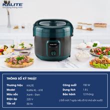 Nồi cơm điện KALITE KL-618 chống dính Teflon cao cấp bền đẹp 1,8L - Ảnh 2