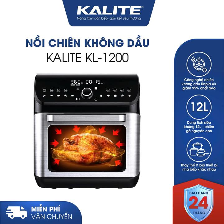 Nồi chiên không dầu KALITE KL-1200 12L giảm 95% chất béo