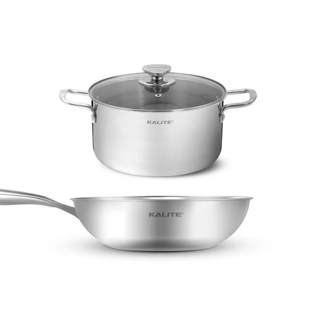 Bộ nồi chảo inox KALITE ECO Dual, inox 304, 3 lớp bắt từ tốt