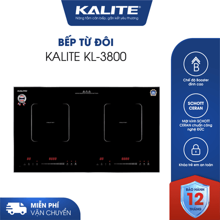 Bếp từ đôi KALITE KL-3800 thiết kế sang trọng, chuẩn châu Âu