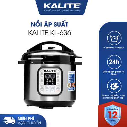Nồi áp suất điện KALITE KL-636 đa năng 5in1, dung tích 6L