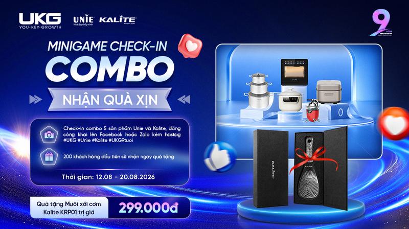 BÙNG NỔ THÁNG SINH NHẬT: UKG PHÁT ĐỘNG MINIGAME “CHECK-IN COMBO – NHẬN NGAY QUÀ XỊN”